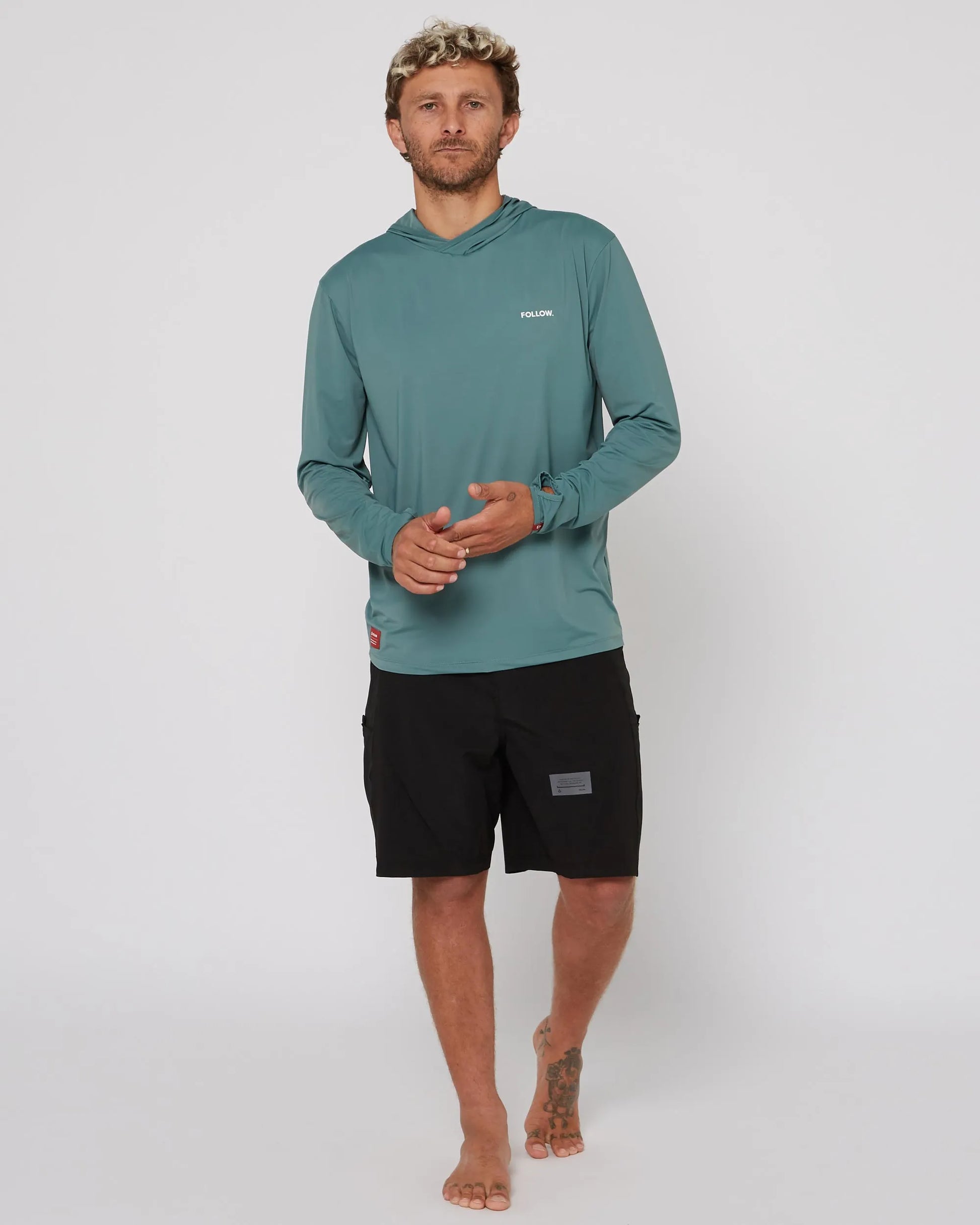 Follow Water Hood L/S - Olive-7