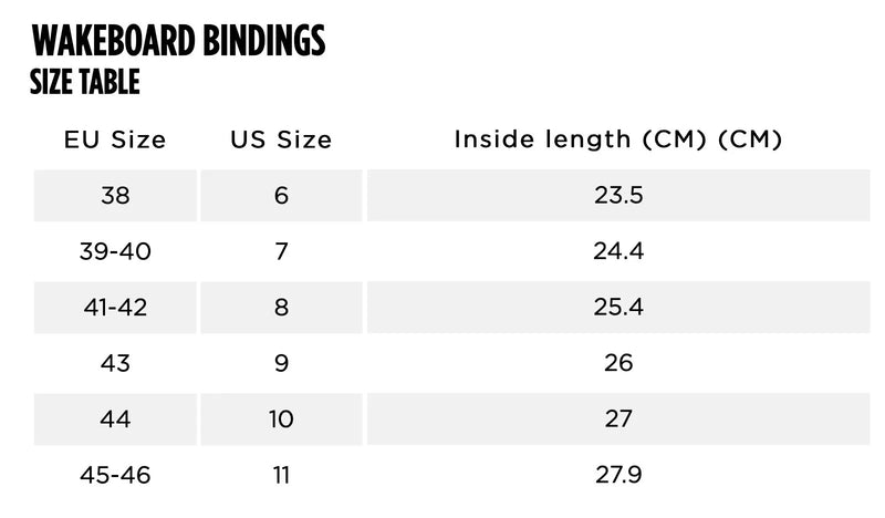 jobe sizechart binding